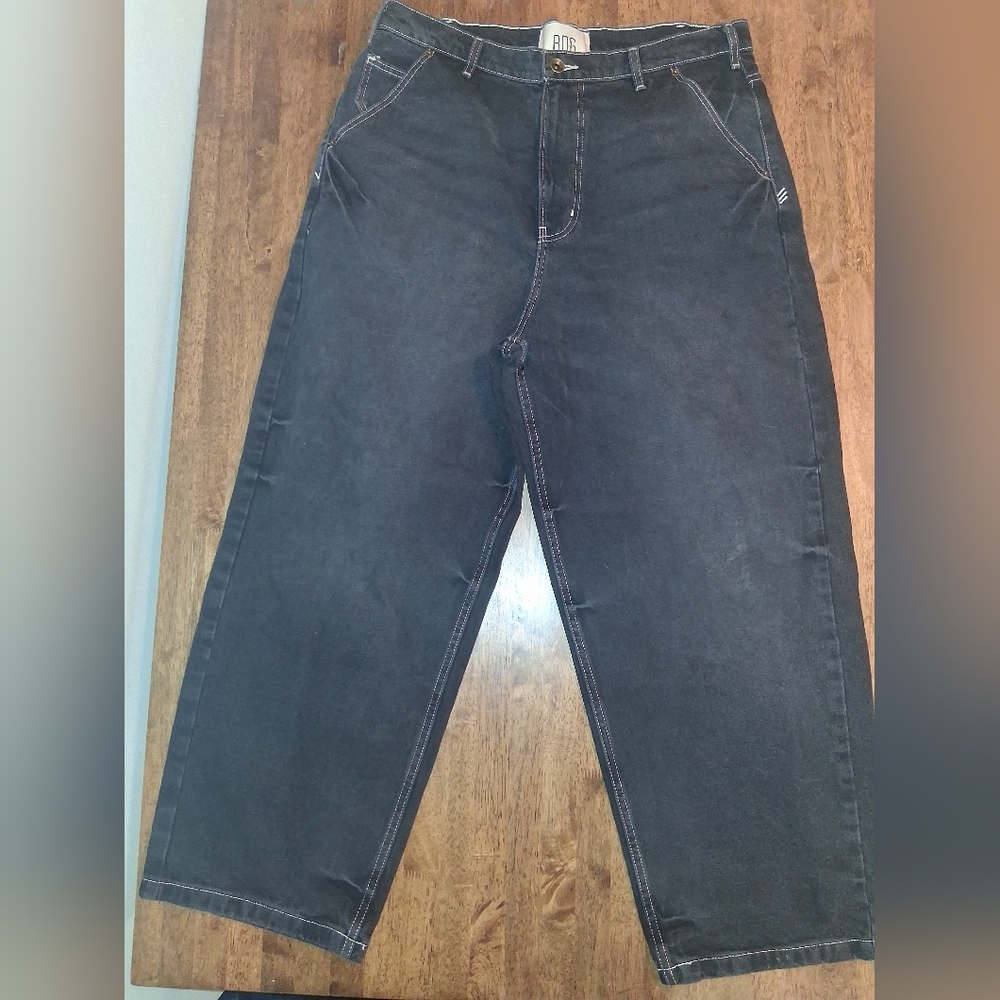 BDG Overized Wide Leg Black Denim Jeans L